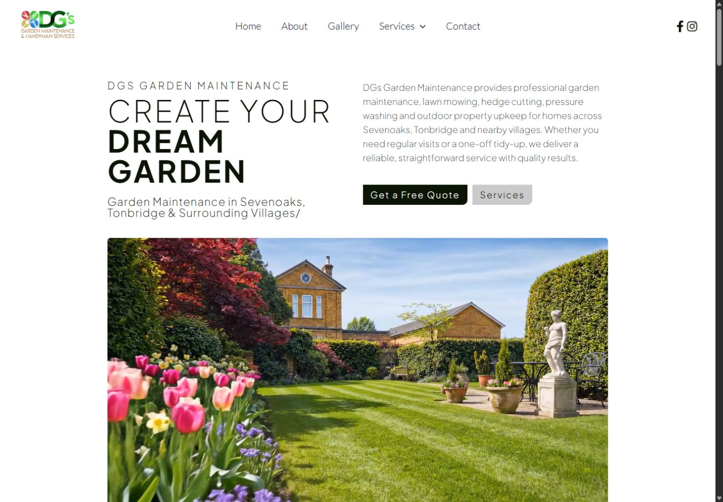 DGS Maintenance Services website homepage